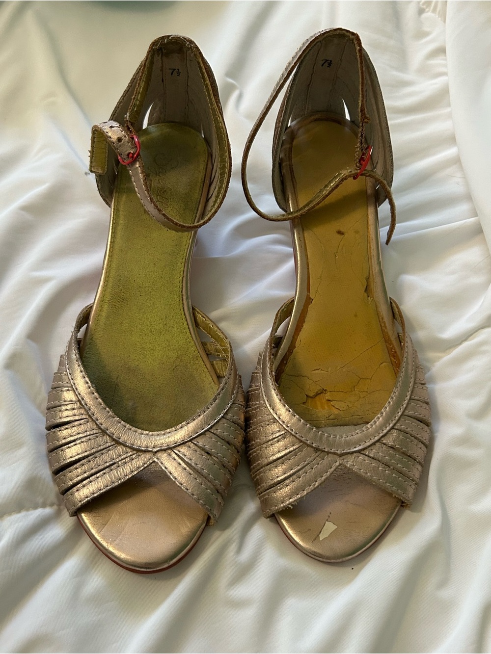 Women's Metallic rose gold Ankle-Strap Heels